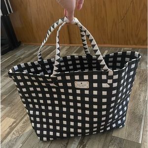 Black and white basket style, Kate Spade tote
